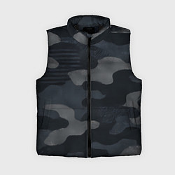 Женский жилет Текстура - камуфляжная синяя ткань