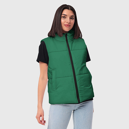 Женский жилет Изумруд однотонный / 3D-Черный – фото 3