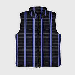 Женский жилет Color black cage purple stripes, цвет: 3D-черный