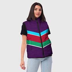 Женский жилет Фиолетовый с полосами, цвет: 3D-черный — фото 2