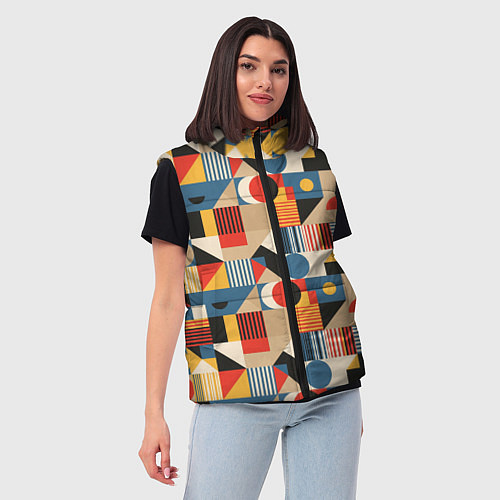 Женский жилет Ритмы Баухауса / 3D-Черный – фото 3