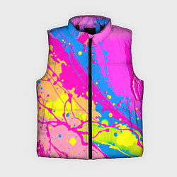 Женский жилет Яркая абстракция из розовых и голубых красок