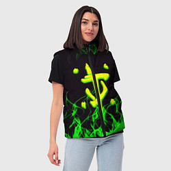 Женский жилет Doom кислотное лого, цвет: 3D-черный — фото 2