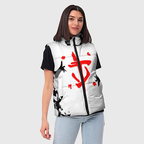 Женский жилет Doom лого камуфляж текстура / 3D-Черный – фото 3