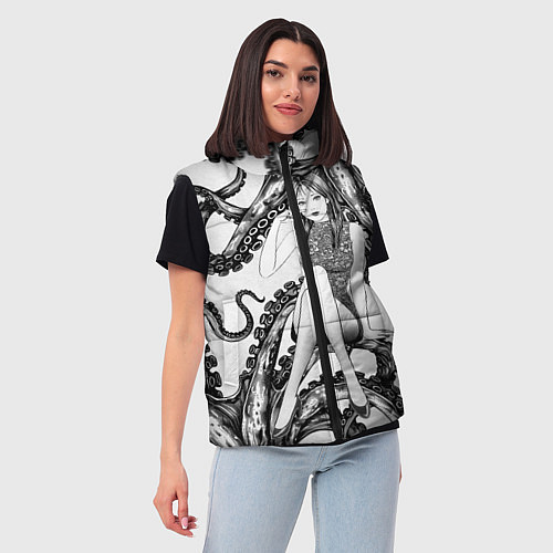 Женский жилет Junji Ito Death Stranding Tomie and octopus patter / 3D-Черный – фото 3