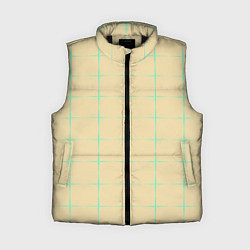Женский жилет Color beige green crosses, цвет: 3D-черный