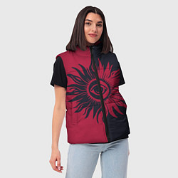 Женский жилет Солнце красно-синее, цвет: 3D-черный — фото 2