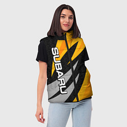 Женский жилет Субару - желтый, цвет: 3D-черный — фото 2