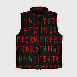 Женский жилет Красные символы древних рун крупные - паттерн