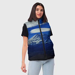 Женский жилет Эльбрус с облаками, цвет: 3D-черный — фото 2