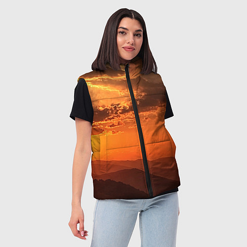 Женский жилет Закат на перевале актопрак / 3D-Черный – фото 3
