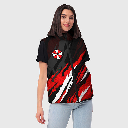 Женский жилет Umbrella - красное пламя / 3D-Черный – фото 3