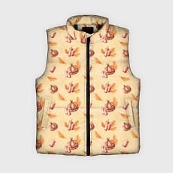 Женский жилет Хеллоуин с тыквой и листьями