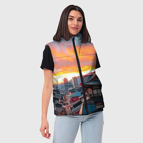 Женский жилет Япония / 3D-Черный – фото 3