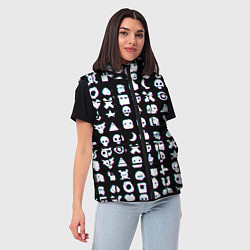Женский жилет Любовь смерть и роботы глитч, цвет: 3D-черный — фото 2