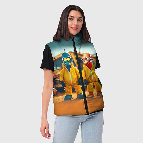 Женский жилет Zoidberg and Bender - Breaking bad soap opera / 3D-Черный – фото 3