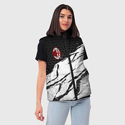 Женский жилет ФК Милан - белый затёртый, цвет: 3D-черный — фото 2