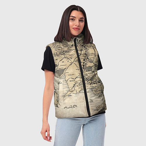 Женский жилет Властелин колец карта / 3D-Черный – фото 3