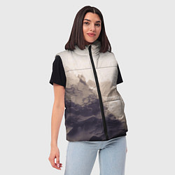 Женский жилет Сепия абстрактная горная река, цвет: 3D-черный — фото 2