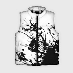 Женский жилет Чёрная взрывная краска на белом, цвет: 3D-черный