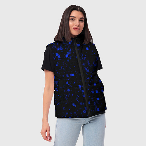 Женский жилет Color blue khaki / 3D-Черный – фото 3