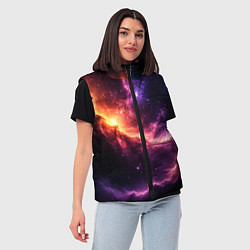 Женский жилет Фантастические космические туманы, цвет: 3D-черный — фото 2