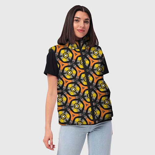 Женский жилет Замысловатые соты / 3D-Черный – фото 3