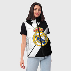 Женский жилет Реал Мадрид черно белые полосы, цвет: 3D-черный — фото 2