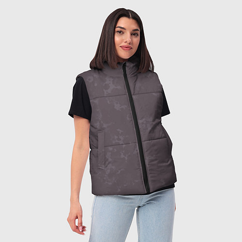 Женский жилет Коричневый с текстурой / 3D-Черный – фото 3