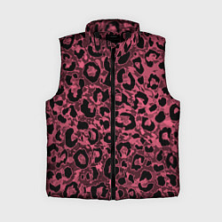Женский жилет Тёмный пыльно-розовый стилизация под леопарда