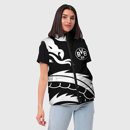 Женский жилет Borussia дракон белый / 3D-Черный – фото 3