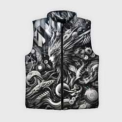 Женский жилет Abstraction cyber pattern - ai art fantasy, цвет: 3D-черный