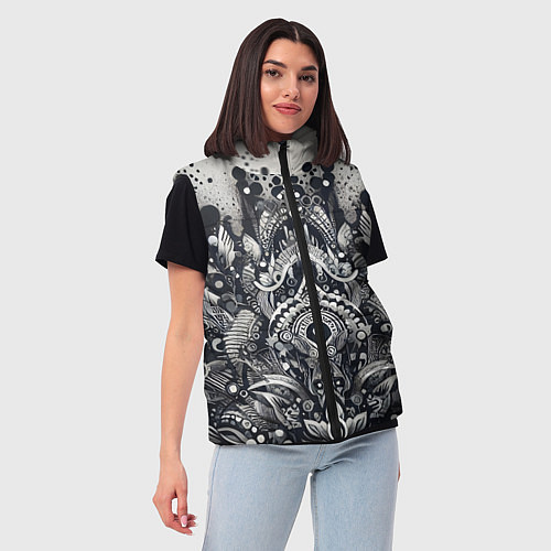Женский жилет Abstract pattern - graffiti / 3D-Черный – фото 3