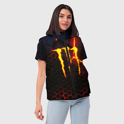 Женский жилет Monster energy броня краски / 3D-Черный – фото 3