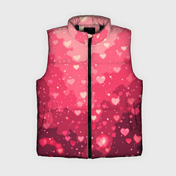 Женский жилет Розовый с сердечками паттерн, цвет: 3D-черный