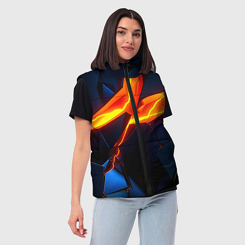 Женский жилет Plate fractures / 3D-Черный – фото 3