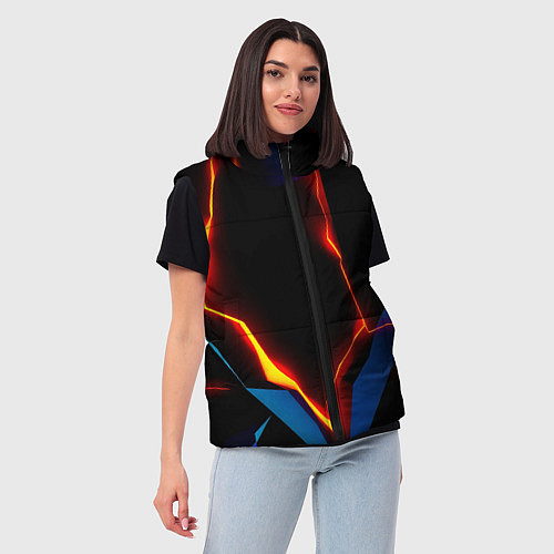 Женский жилет Neon orange glow / 3D-Черный – фото 3