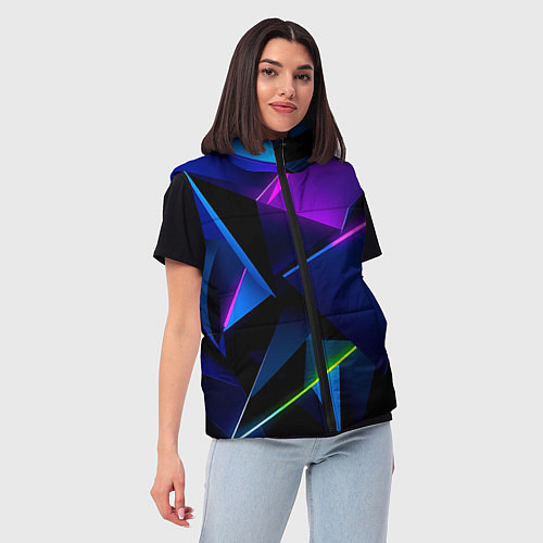 Женский жилет Neon geometric / 3D-Черный – фото 3