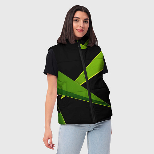 Женский жилет Geometric neon / 3D-Черный – фото 3