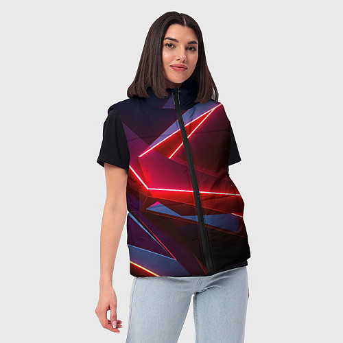 Женский жилет Neon laser red / 3D-Черный – фото 3