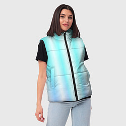 Женский жилет Neon white blue lines, цвет: 3D-черный — фото 2