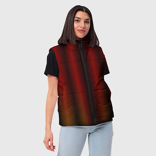 Женский жилет Neon red orange lines / 3D-Черный – фото 3