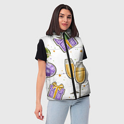 Женский жилет Новогодний вайб, цвет: 3D-черный — фото 2