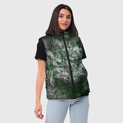 Женский жилет Абстракция - acid boom / 3D-Черный – фото 3
