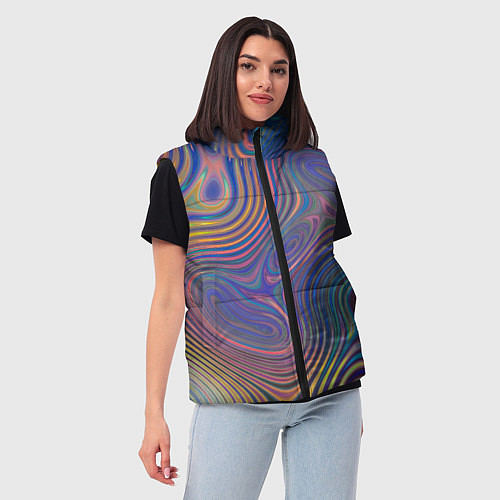 Женский жилет Абстрактная рябь / 3D-Черный – фото 3