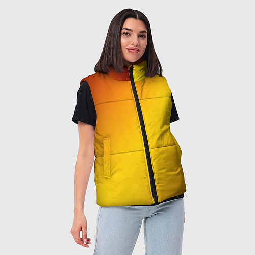 Женский жилет Color yellow red gradient / 3D-Черный – фото 3