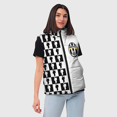 Женский жилет Ювентус паттерн люди / 3D-Черный – фото 3