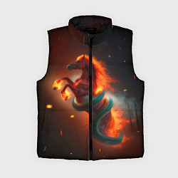 Женский жилет Смена зелёной змеи на красную огненную лошадь