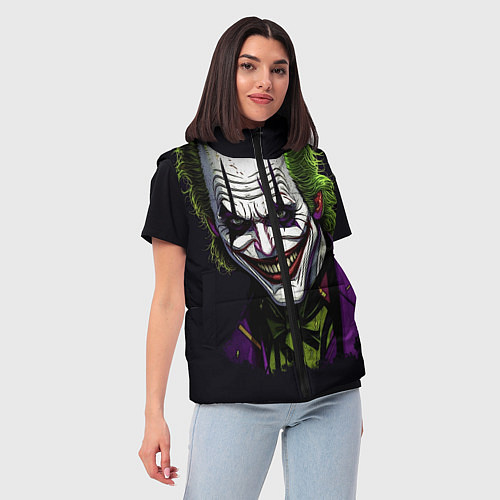 Женский жилет Улыбающийся Джокер / 3D-Черный – фото 3