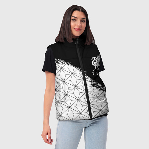 Женский жилет Liverpool краски текстура геометрия / 3D-Черный – фото 3